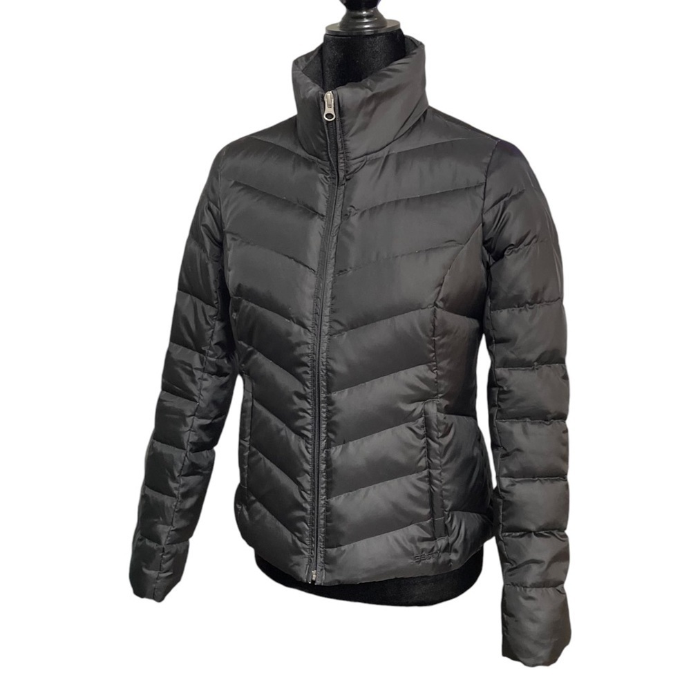 Eddie Bauer 550 Fill Power Black Goose Down Quilted Coat Women's XSP